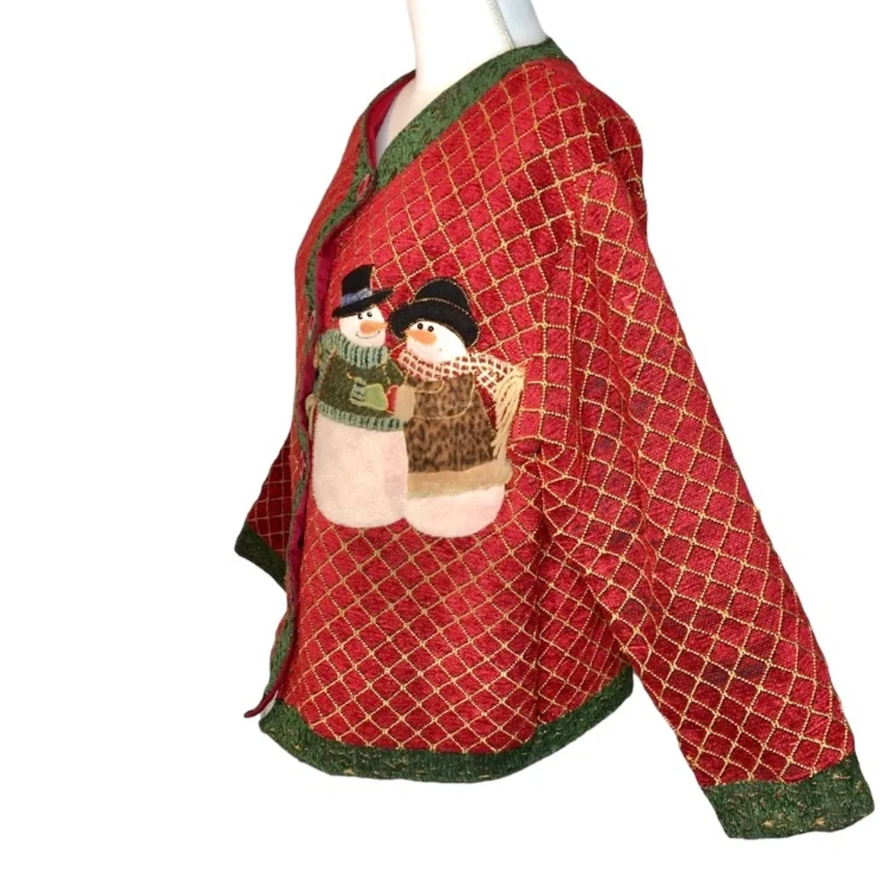 VINTAGE Tapestry Look Ugly Christmas Jacket XL/1X